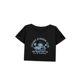 Maxbell Maxbell Women's Loose Crop Soft Cropped T Shirt for Street Walking Sports L