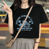 Maxbell Maxbell Women's Loose Crop Soft Cropped T Shirt for Street Walking Sports L