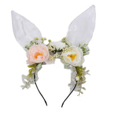 Maxbell Maxbell Easter Bunny Ears Headband Hair Hoop for Carnival Stage Performances Cosplay White