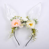 Maxbell Maxbell Easter Bunny Ears Headband Hair Hoop for Carnival Stage Performances Cosplay White