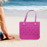 Maxbell Maxbell Beach Tote Bag Lightweight Waterproof Beach Handbag for Outdoor Holiday Shopping 38cmx13cmx32cm Rose Red