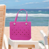 Maxbell Maxbell Beach Tote Bag Lightweight Waterproof Beach Handbag for Outdoor Holiday Shopping 38cmx13cmx32cm Rose Red