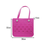 Maxbell Maxbell Beach Tote Bag Lightweight Waterproof Beach Handbag for Outdoor Holiday Shopping 38cmx13cmx32cm Rose Red