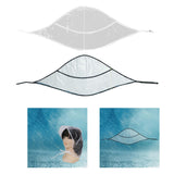 Maxbell Maxbell Rain Hat Reusable Full Hairstyle Cover Outdoor Protection Lady Rainproof Cap White Edge