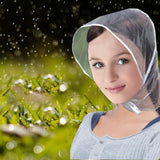 Maxbell Maxbell Rain Hat Reusable Full Hairstyle Cover Outdoor Protection Lady Rainproof Cap White Edge