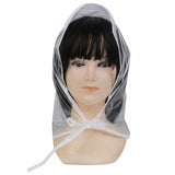 Maxbell Maxbell Rain Hat Reusable Full Hairstyle Cover Outdoor Protection Lady Rainproof Cap White Edge