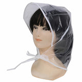 Maxbell Maxbell Rain Hat Reusable Full Hairstyle Cover Outdoor Protection Lady Rainproof Cap White Edge