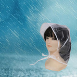 Maxbell Maxbell Rain Hat Reusable Full Hairstyle Cover Outdoor Protection Lady Rainproof Cap White Edge