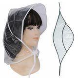 Maxbell Maxbell Rain Hat Reusable Full Hairstyle Cover Outdoor Protection Lady Rainproof Cap Black Edge