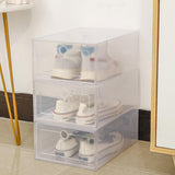 Maxbell Maxbell Stackable Shoe Storage Box with Lid Tiered Display Case for Home Cabinet Men