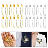 Maxbell Maxbell 12Pcs Decorative Brooch Sturdy Versatile Suit Brooch for Party Scarf Wedding Gold