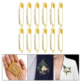 Maxbell Maxbell 12Pcs Decorative Brooch Sturdy Versatile Suit Brooch for Party Scarf Wedding Gold