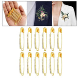 Maxbell Maxbell 12Pcs Decorative Brooch Sturdy Versatile Suit Brooch for Party Scarf Wedding Gold
