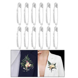 Maxbell Maxbell 12Pcs Decorative Brooch Sturdy Versatile Suit Brooch for Party Scarf Wedding Silver