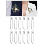 Maxbell Maxbell 12Pcs Decorative Brooch Sturdy Versatile Suit Brooch for Party Scarf Wedding Silver