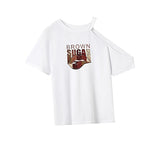 Maxbell Maxbell Women's T Shirt Summer Casual Neck Tee for Street Walking Beach L