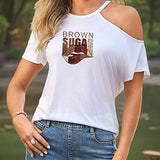 Maxbell Maxbell Women's T Shirt Summer Casual Neck Tee for Street Walking Beach L