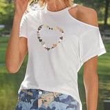 Maxbell T Shirt for Women Summer Neck Tee for Camping Sports Daily Wear XXL