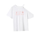 Maxbell Maxbell Women's T Shirt Summer Ladies Trendy Short Sleeve Top for Trip Beach Walking L