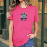 Maxbell Maxbell Womens T Shirt Summer Regular Crew Neck Tee for Street Travel Beach L