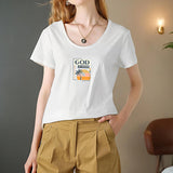 Maxbell Maxbell T Shirt for Women Summer Neck Shirt for Shopping Office Holiday L