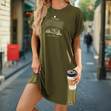 Maxbell Maxbell Women's Summer Dress Spring Ladies Crew Neck Dress for Walking Holiday Beach XL