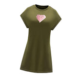 Maxbell Maxbell Women's Summer Dress Spring Stylish Crew Neck Dress for Trip Work Daily Wear M