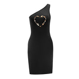 Maxbell Maxbell Women's Cold Shoulder Dress Summer Mini Dress for Vacation Holiday Commuting M