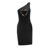 Maxbell Maxbell Women's Cold Shoulder Dress Summer Mini Dress for Vacation Holiday Commuting M