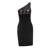 Maxbell Maxbell Women's Off The Shoulder Dress Spring Mini Dress for Travel Shopping Holiday M