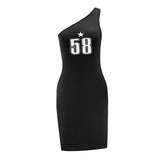 Maxbell Maxbell Women's Off The Shoulder Dress Summer Teen for Daily Wear Shopping Traveling L