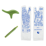 Maxbell Maxbell Reflexology Socks with Zones Marked Soft Hosiery Acupoint Illustration Socks 28.5cmx8cm Green