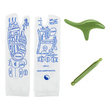 Maxbell Maxbell Reflexology Socks with Zones Marked Soft Hosiery Acupoint Illustration Socks 28.5cmx8cm Green