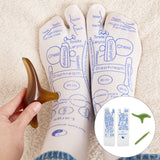 Maxbell Maxbell Reflexology Socks with Zones Marked Soft Hosiery Acupoint Illustration Socks 28.5cmx8cm Green