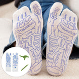 Maxbell Maxbell Reflexology Socks with Zones Marked Soft Hosiery Acupoint Illustration Socks 28.5cmx8cm Green