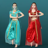 Maxbell Maxbell Princess Costume Elegant Performance Dress for Halloween Photograph Birthday XL Blue green