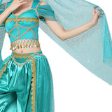 Maxbell Maxbell Princess Costume Elegant Performance Dress for Halloween Photograph Birthday XL Blue green