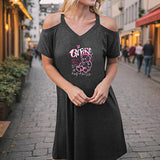 Maxbell Maxbell Women's Cold Shoulder Dress Summer Mini Dress for Street Traveling Commuting S