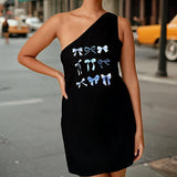 Maxbell Maxbell Women's Off The Shoulder Dress Summer Mini Dress for Traveling Holiday Party S