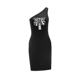 Maxbell Maxbell Women's Cold Shoulder Dress Summer Sundress for Going Out Holiday Daily Wear L