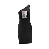 Maxbell Maxbell Women's Off Shoulder Dress Spring Trendy Mini Dress for Dating Beach Holiday XL
