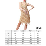 Maxbell Maxbell Women Sequin Tassel Dress Dancewear Flapper Dress for Samba Cha Cha M Gold