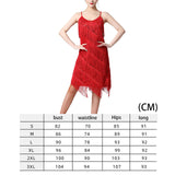 Maxbell Maxbell Women Sequin Tassel Dress Dancewear Flapper Dress for Samba Cha Cha M Red