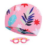 Maxbell Maxbell Swimming Cap and Goggles Set Swimming Accessories for Boys Girls Kids Youths Maple Leaves