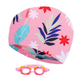 Maxbell Maxbell Swimming Cap and Goggles Set Swimming Accessories for Boys Girls Kids Youths Maple Leaves