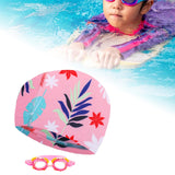 Maxbell Maxbell Swimming Cap and Goggles Set Swimming Accessories for Boys Girls Kids Youths Maple Leaves