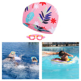 Maxbell Maxbell Swimming Cap and Goggles Set Swimming Accessories for Boys Girls Kids Youths Maple Leaves