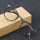 Maxbell Maxbell Glasses Frame Separate Lens Rings Trendy Portable Practical Eyeglasses Frame Tortoiseshell