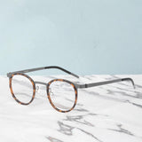 Maxbell Maxbell Glasses Frame Separate Lens Rings Trendy Portable Practical Eyeglasses Frame Tortoiseshell