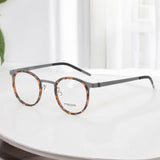 Maxbell Maxbell Glasses Frame Separate Lens Rings Trendy Portable Practical Eyeglasses Frame Tortoiseshell
